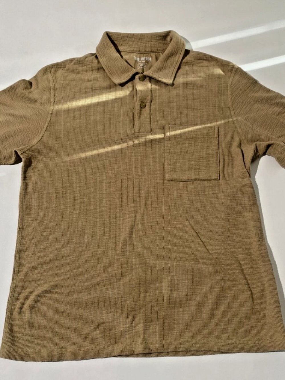 Todd Snyder Tan Waffle Polo